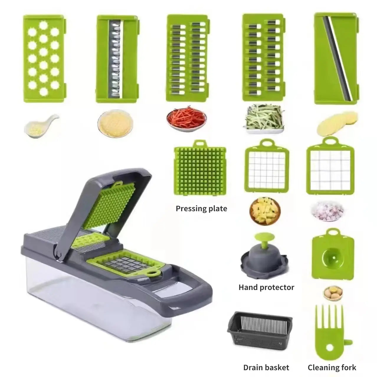 Multifunctional Vegetable Slicer with Basket 12-in-1 