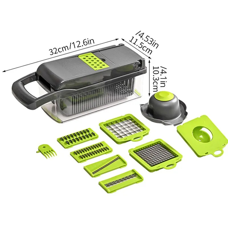 Multifunctional Vegetable Slicer with Basket 12-in-1 