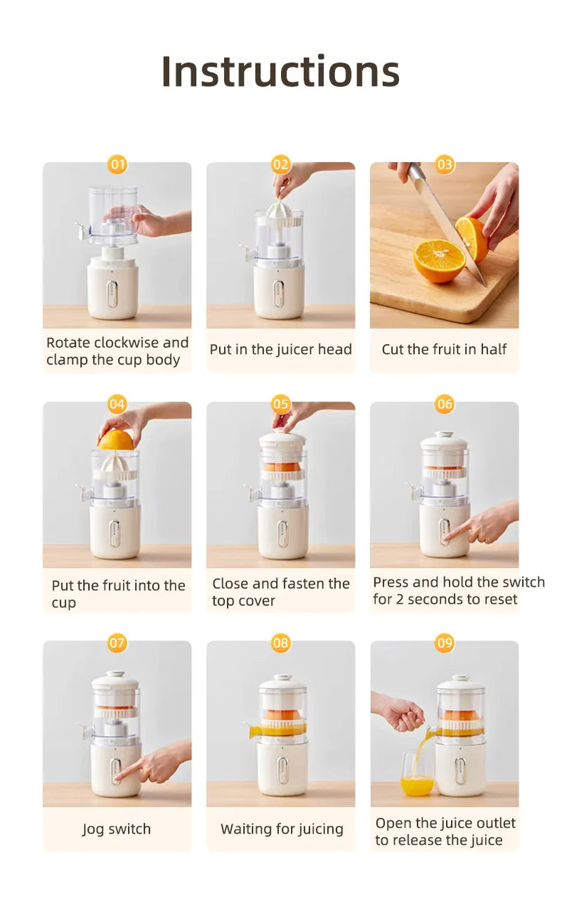 Portable USB Wireless Juicer - Multifunctional Mini Blender for Oranges, Lemons, and Fruits (150ML)