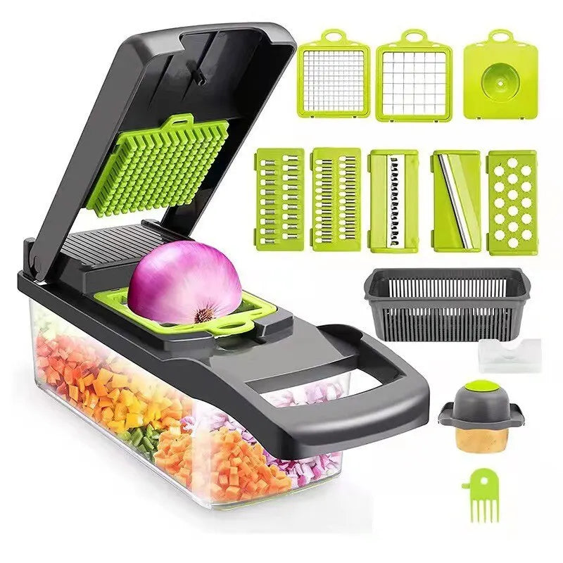 Multifunctional Vegetable Slicer with Basket 12-in-1 